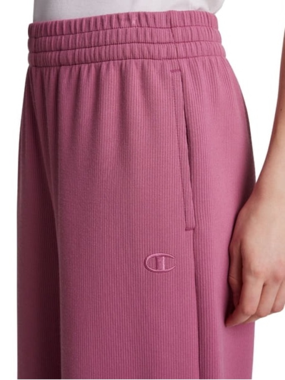 NWT Champion Air Layer Rib Wide Leg Pants M Pink